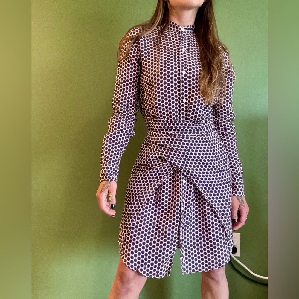 Ann Mashburn 100% Linen Long Sleeve Button Down Dress